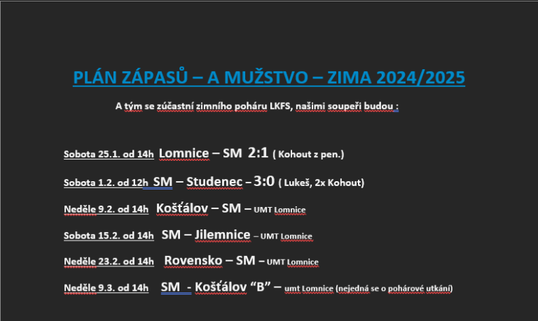Plán zápasů A-tým